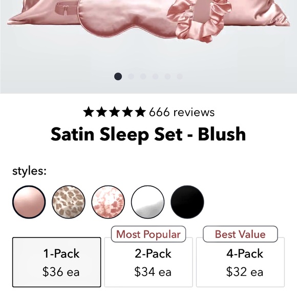 Brand New Satin 3-Piece Sleep Set - pillowcase, eye mask, & scrunchie - Picture 5 of 7